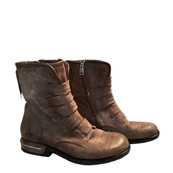 A.S. 98 Traver Tobacco Suede Leather Ankle Bootie Boots Size 38 - Picture 2 of 16